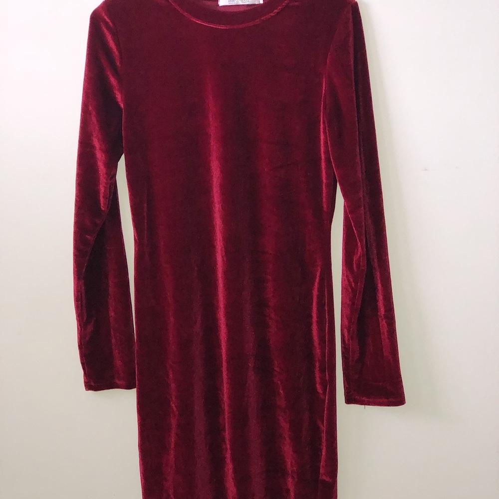 Red velvet dress